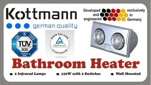 Đèn sưởi phòng tắm Kottmann K2B-S tiêu chuẩn châu âu