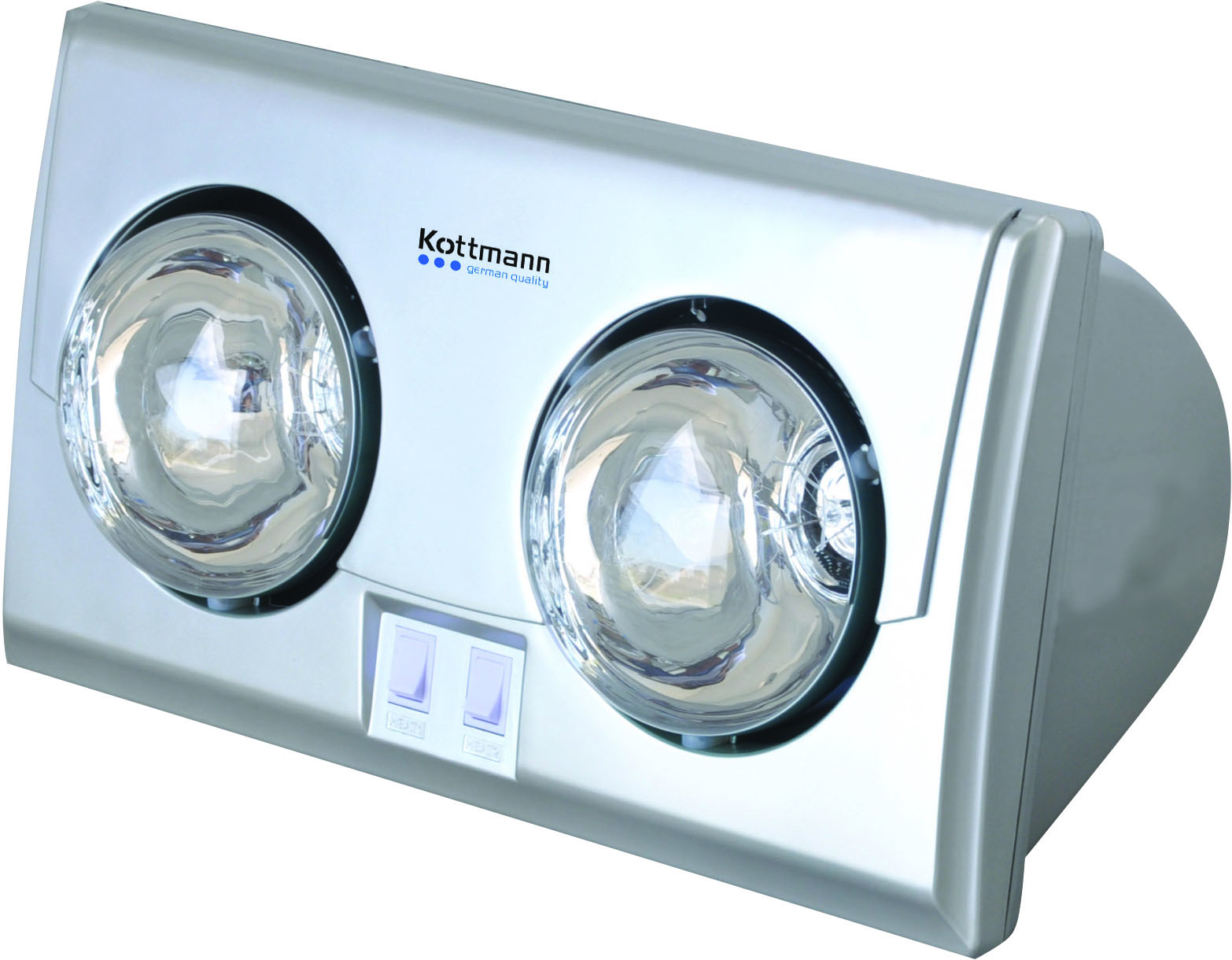 Đèn sưởi phòng tắm Kottmann K2B-S 2 bóng bạc hồng ngoại