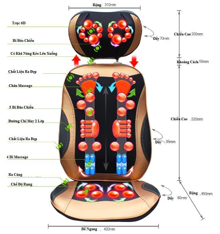 ghế massage toàn thân Sapproro 6D (30 bi) -2021