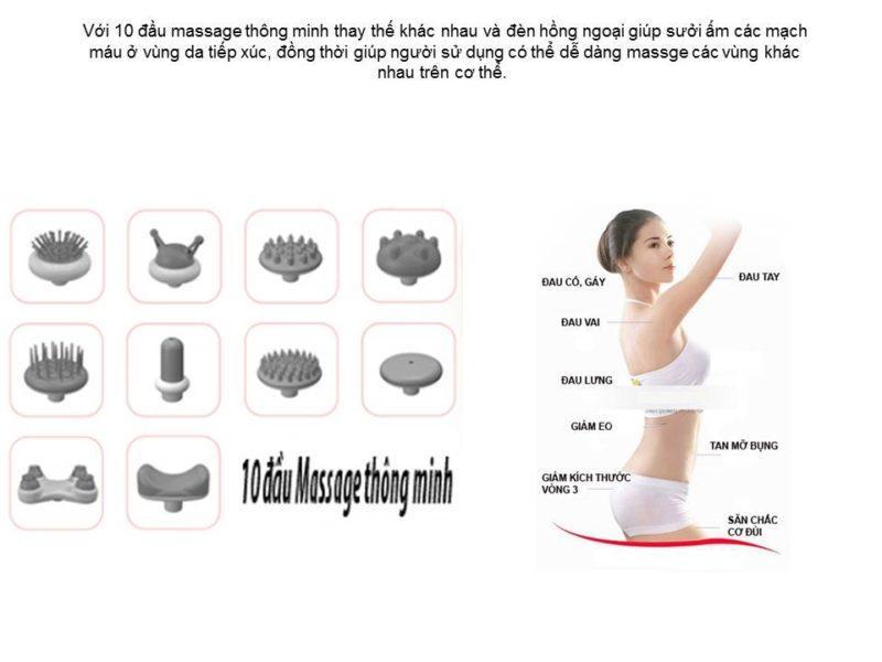 10 đầu massage đa năng của máy massage okia 10 đầu massage đa năng của máy massage okia