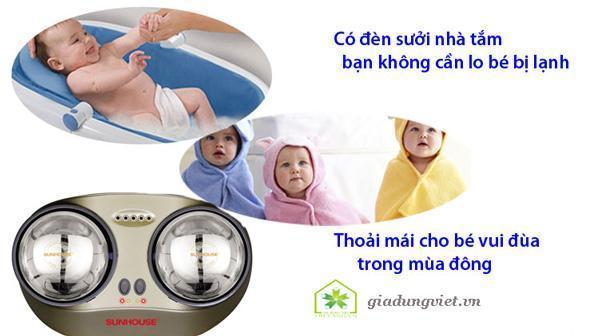 Đèn sưởi nhà tắm sunhouse shd3822 không đốt cháy oxy