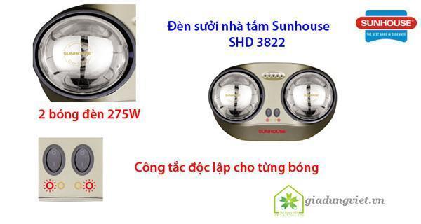 Đèn sưởi nhà tắm sunhouse shd3822