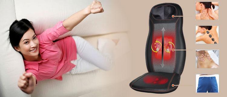 Thư giãn với đệm ghế massage toàn thân hồng ngoại neck back cushion 958PH-C