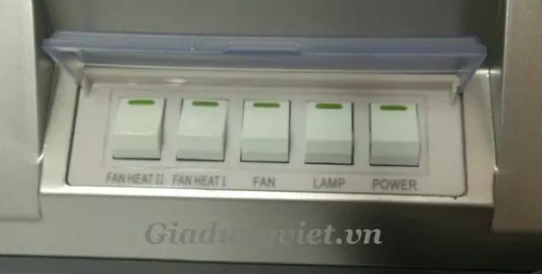 Đèn sưởi ấm nhà tắm Hans 2 bóng H2B-HW nút bấm công tắc điều chỉnh