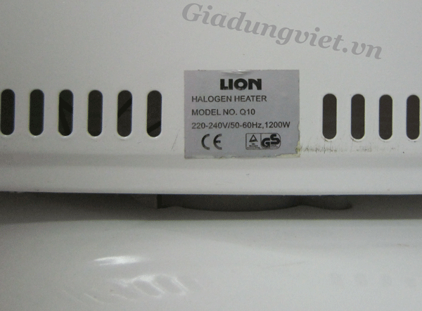 Quạt sưởi Lion Q10A thông số kỹ thuật