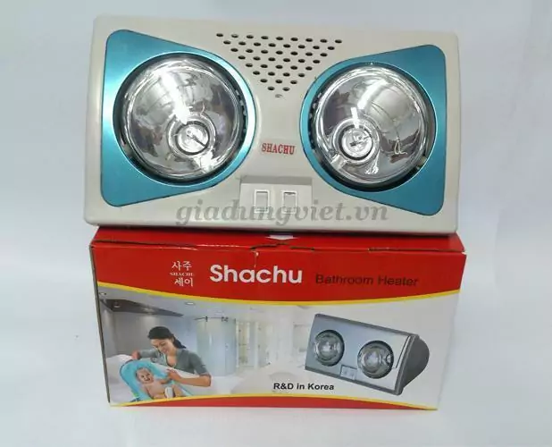 Đèn sưởi nhà tắm Shachu 2 bóng vàng