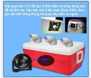 Bước 3 chế tạo quạt hơi nước đá