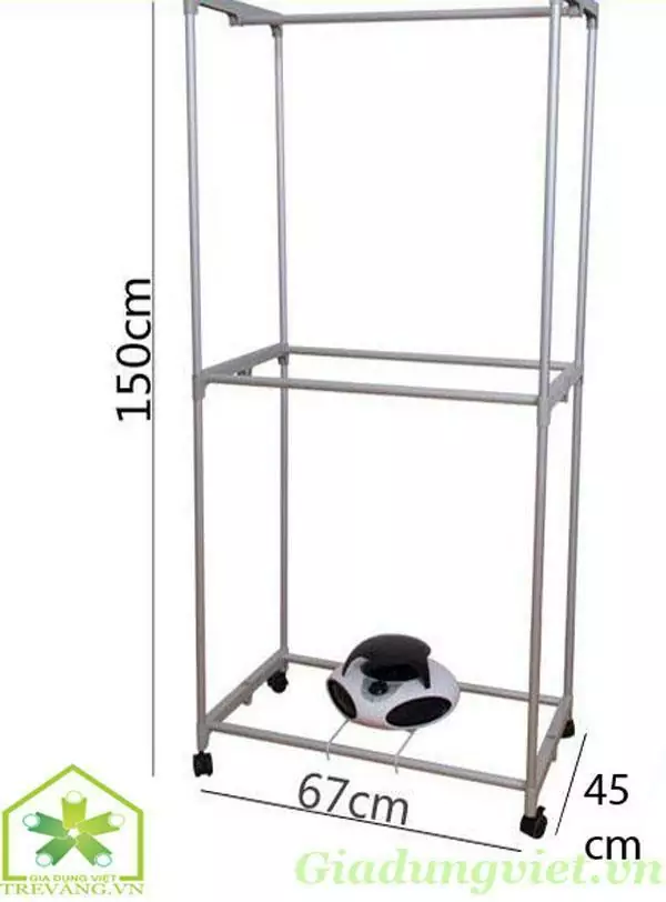 Tủ sấy quần áo SOWUN SW 866 khung vuông chắc khoẻ