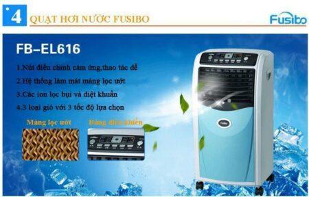 Quạt hơi nước Fusibo FB-EL616 ứng dụng nhiều tính năng hiện đại