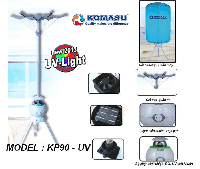 Máy sấy quần áo Komasu KP90-UV diệt khuẩn UV