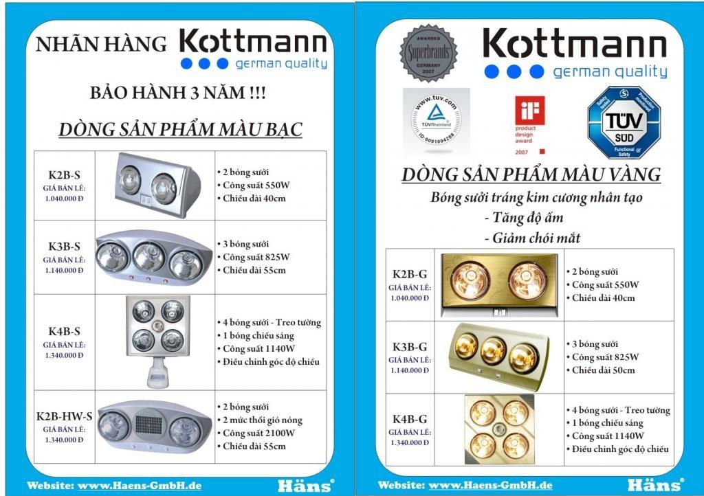 Đèn sưởi nhà tắm kottmann CHLB Đức