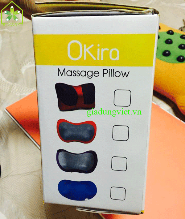 Gối massage hồng ngoại Okira OK-168 nhiều màu sắc