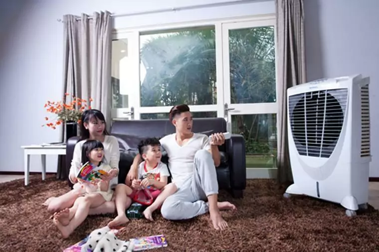 Sử dụng quạt hơi nước không gian rộng rãi