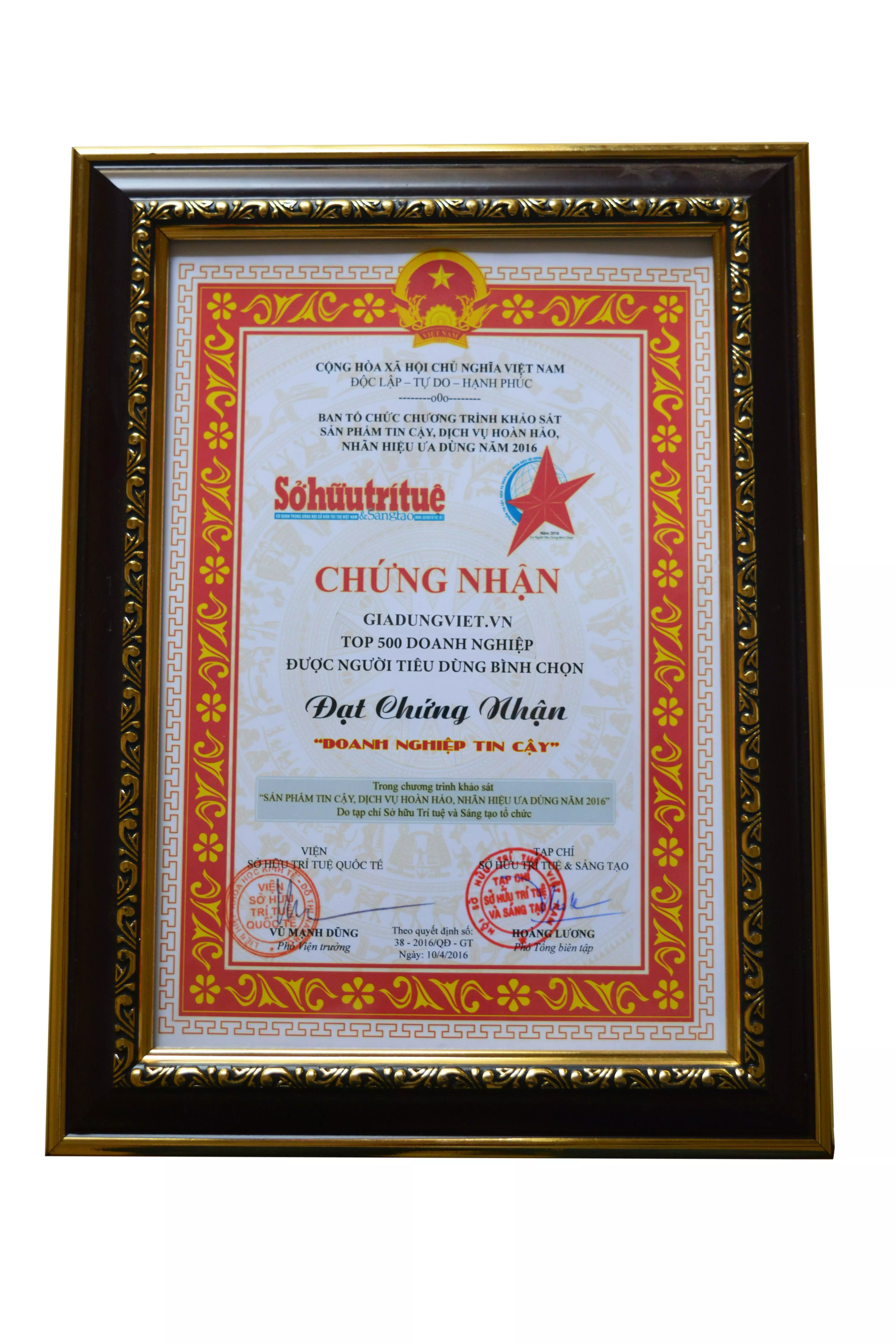 Chứng nhận Gia Dụng Việt