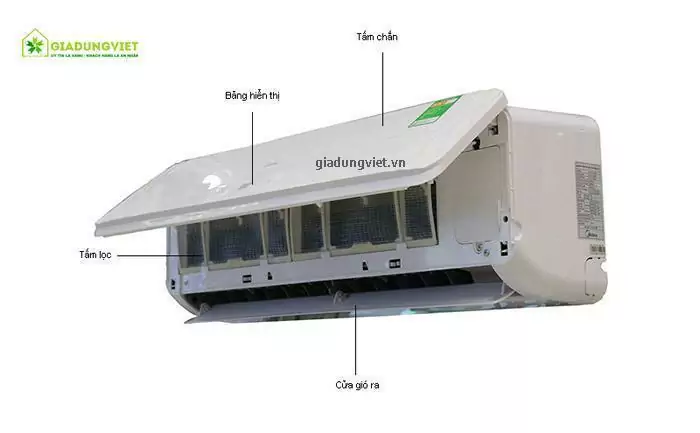 Điều hòa Midea MS11D1-12HR 2 chiều 12BTU kích thước