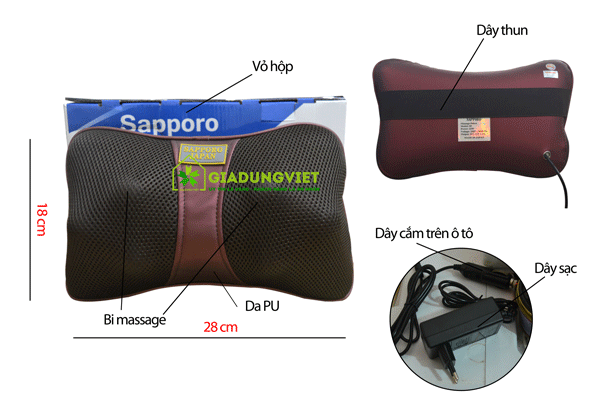 Gối massage Sapporo 6 bi