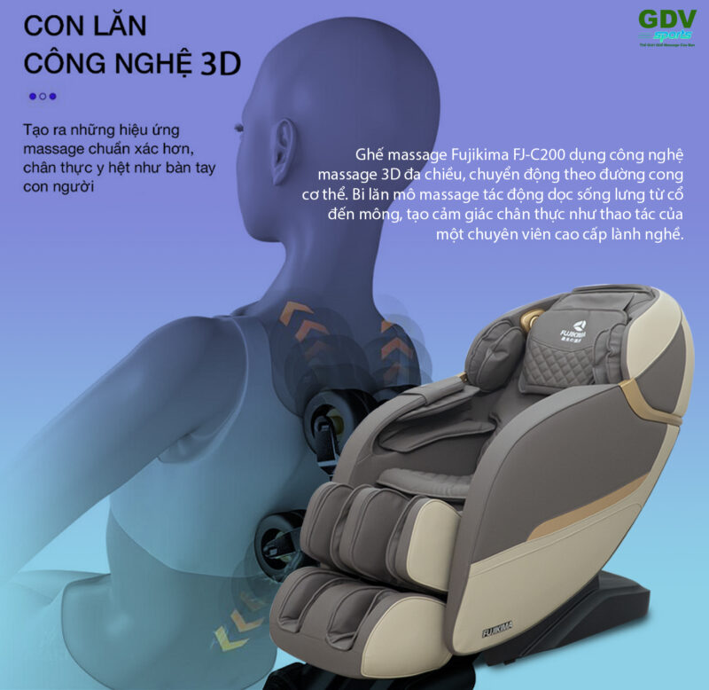 Ghế massage Fujikima C200 con lăn công nghệ 3D