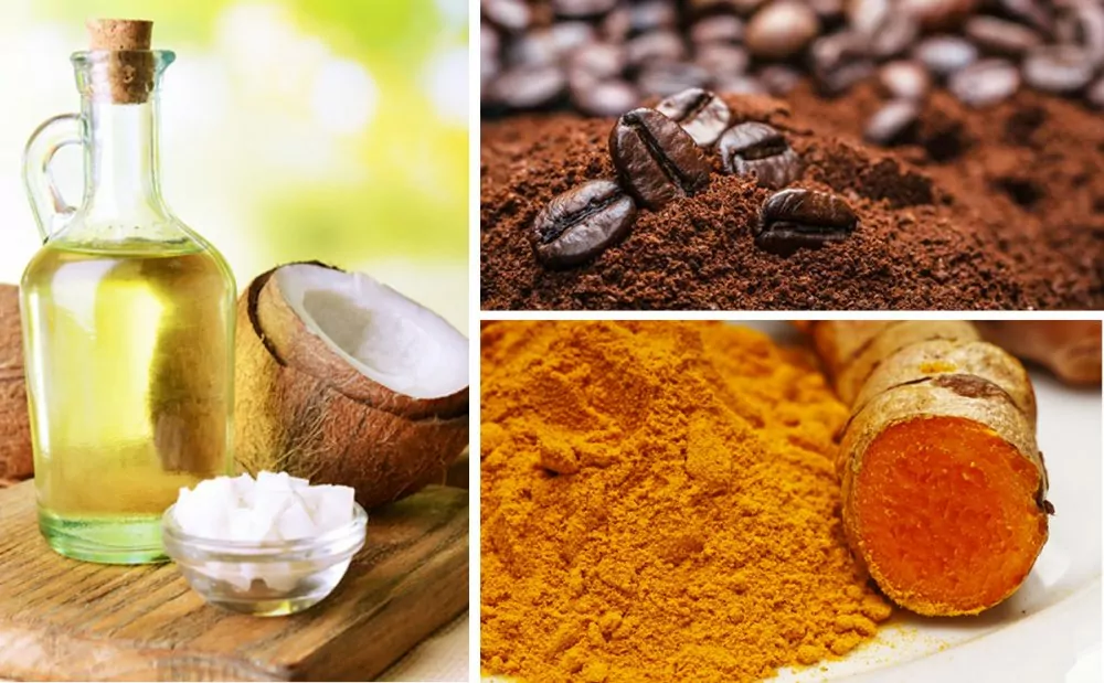 Mặt nạ tinh bột nghệ dầu dừa kết hợp với cà phê