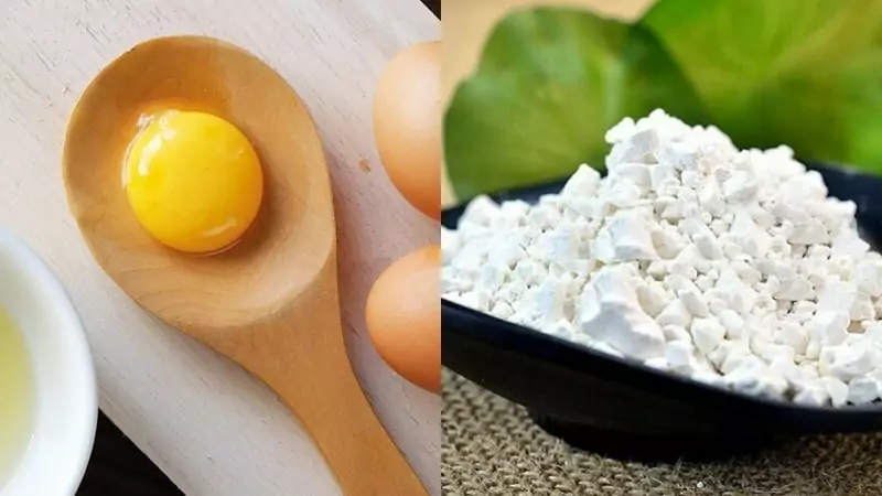 Đắp mặt nạ trứng gà kết hợp với bột sắn dây