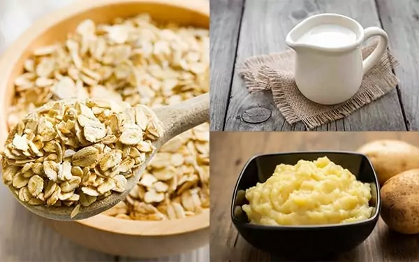 Mặt nạ khoai tây sữa tươi và yến mạch giúp trị mụn