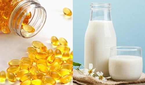 Mặt nạ vitamin E kết hợp với sữa tươi 