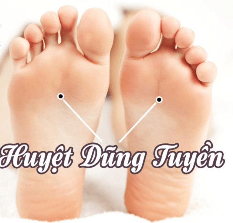 Huyệt Dũng tuyền giúp trị ho do lạnh 