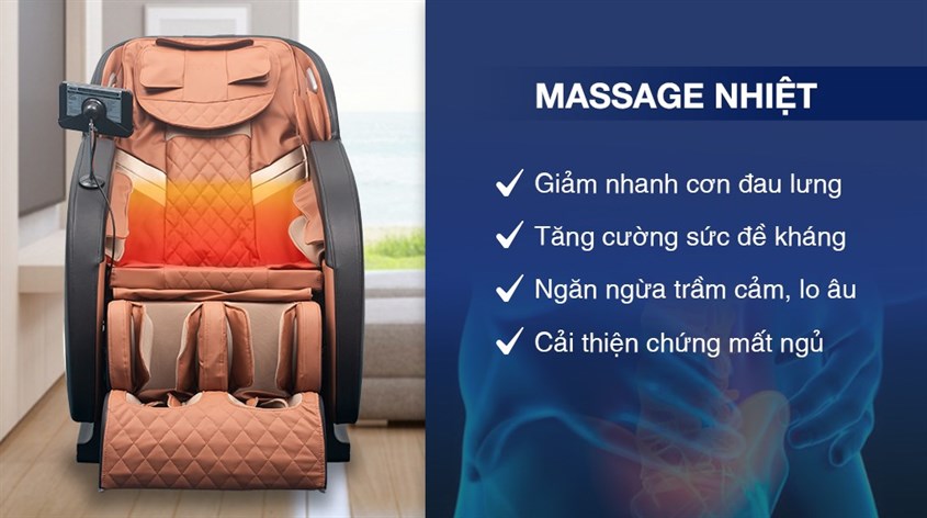 Nhiệt hồng ngoại ghế massage giảm cơn đau nhanh chóng