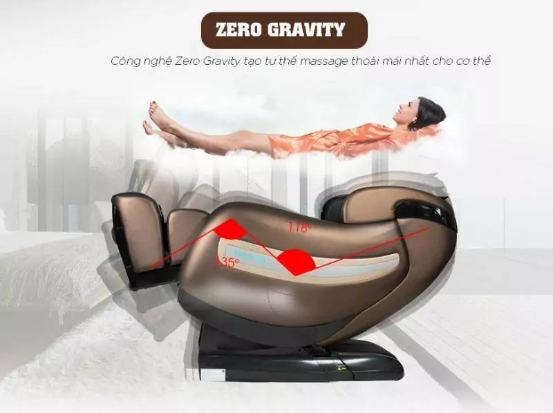 Công nghệ ghế mát xa không trọng lực Zero Gravity