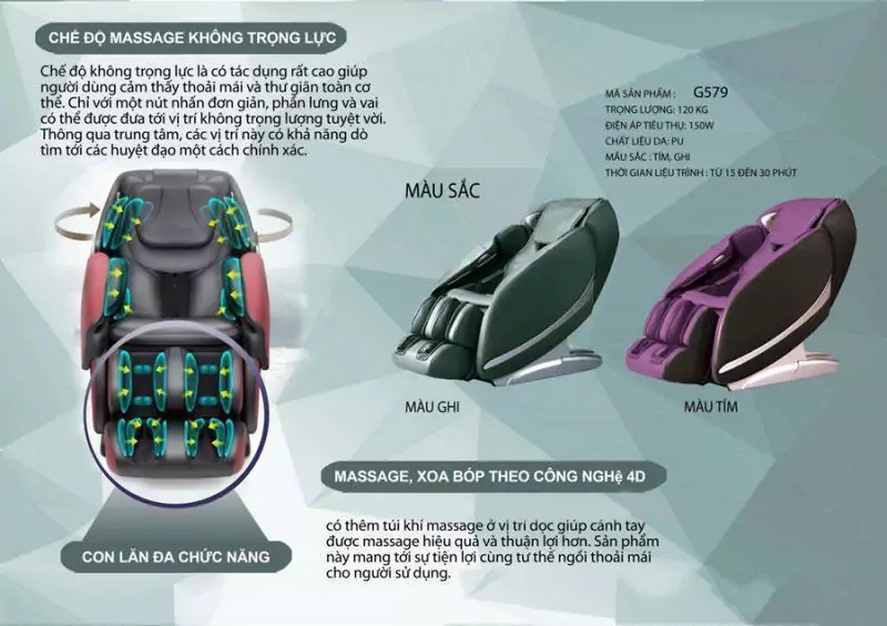 ghế massage Saporoo SP-G579 2 màu