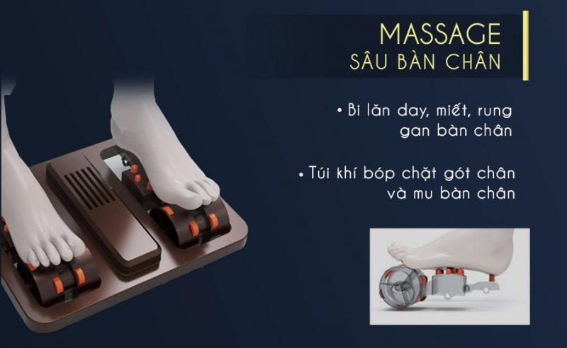 Ghế massage chính hãng JS 550 con lăn chân