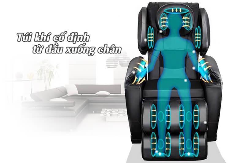 ghế massage toàn thân Saporoo 158 hệ thống túi khí