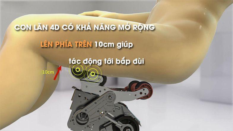 ghế mat xa hội tụ tinh hoa công nghệ con lăn 4d mở rộng