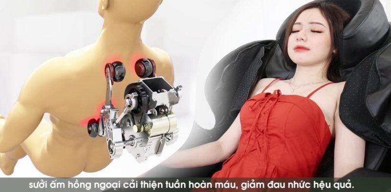 Con lăn massage day ấn huyệt đạo giảm cơn đau thoái hóa cổ Ghế matxa toàn thân – giảm căng thẳng và trẻ hóa cơ thể mỗi ngày