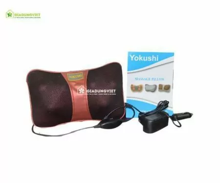 Gối massage hồng ngoại Yokushi 6 viên bi trọn bộ