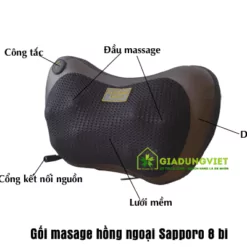 Gối massage Sapporo 8 bi thế hệ mới