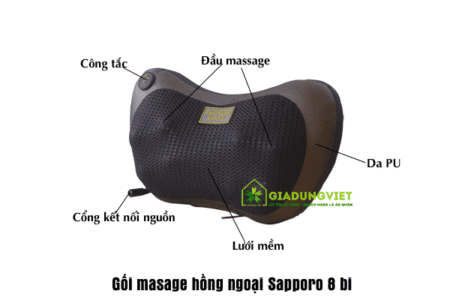 Gối massage Sapporo 8 bi thế hệ mới