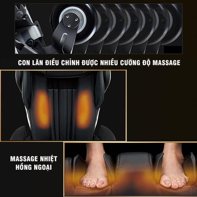 Hoạt động của con lăn massage trong ghế massage toàn thân