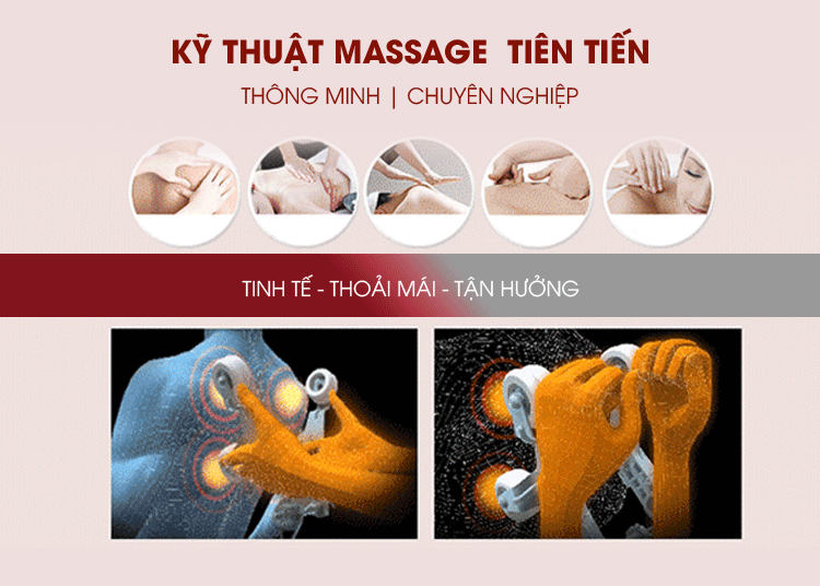 Massage trị liệu với ghế massage Nhật Bản thư giãn không tưởng