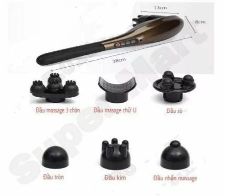 máy massage cầm tay 6 đầu Hammer pin sạc điện cao cấp